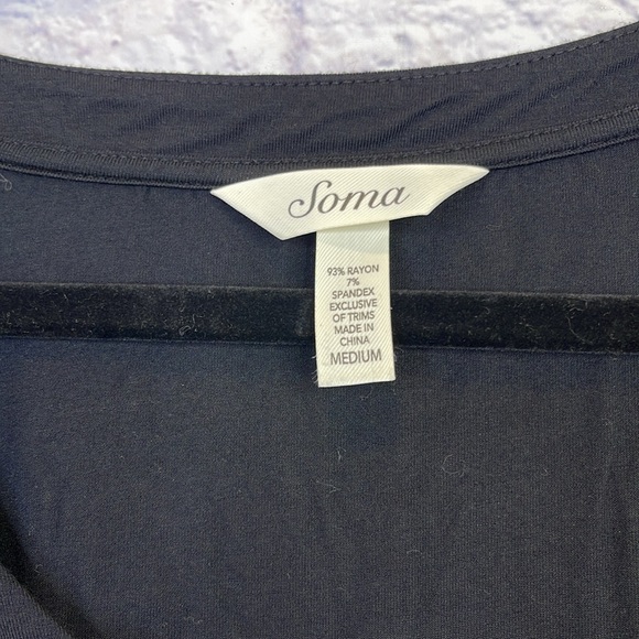 SOMA Long Sleeve Slub Tee Black light weight size M new - Picture 6 of 12